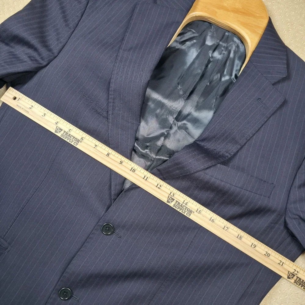 Ermenegildo Zegna Mens Blazer Jacket 42 Blue Stripe Wool Sport Coat Saks 5th Ave